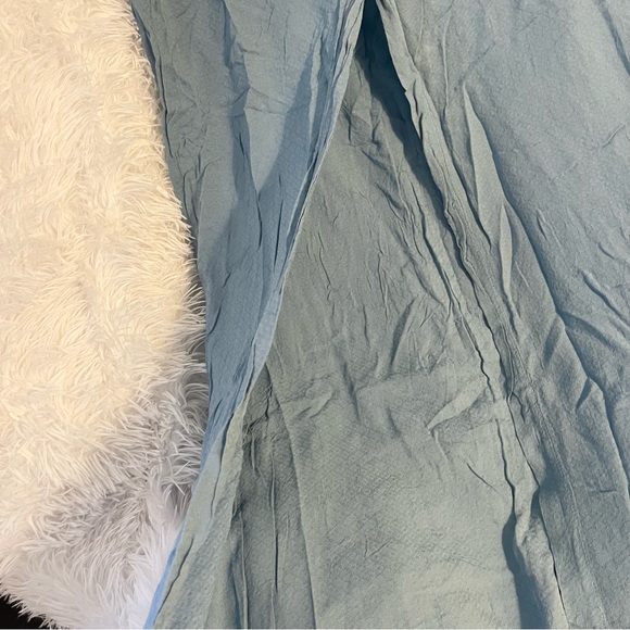 Cute buttons slit light flowing Blue Maxi Skirt - Picture 5 of 6